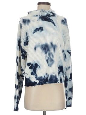 RTA 100% Cotton Distressed Blue Tie Dye Hooded Sweater Size XXS VGUC